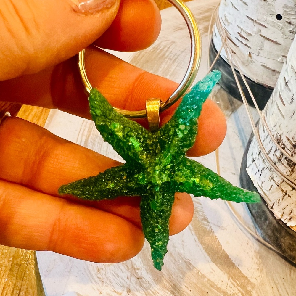 Emerald Ocean Starfish Keychain